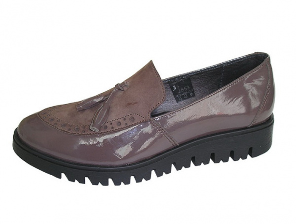 Туфли Лель лоферы для девочки серо-коричневый м 5-853 М